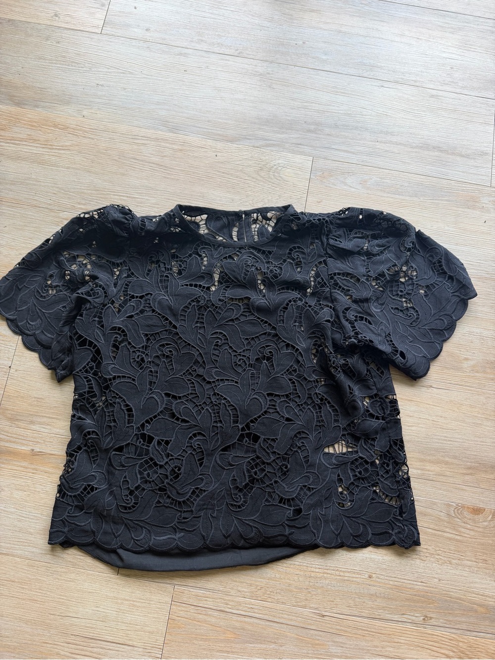 Express Black Lace Short Sleeve Blouse